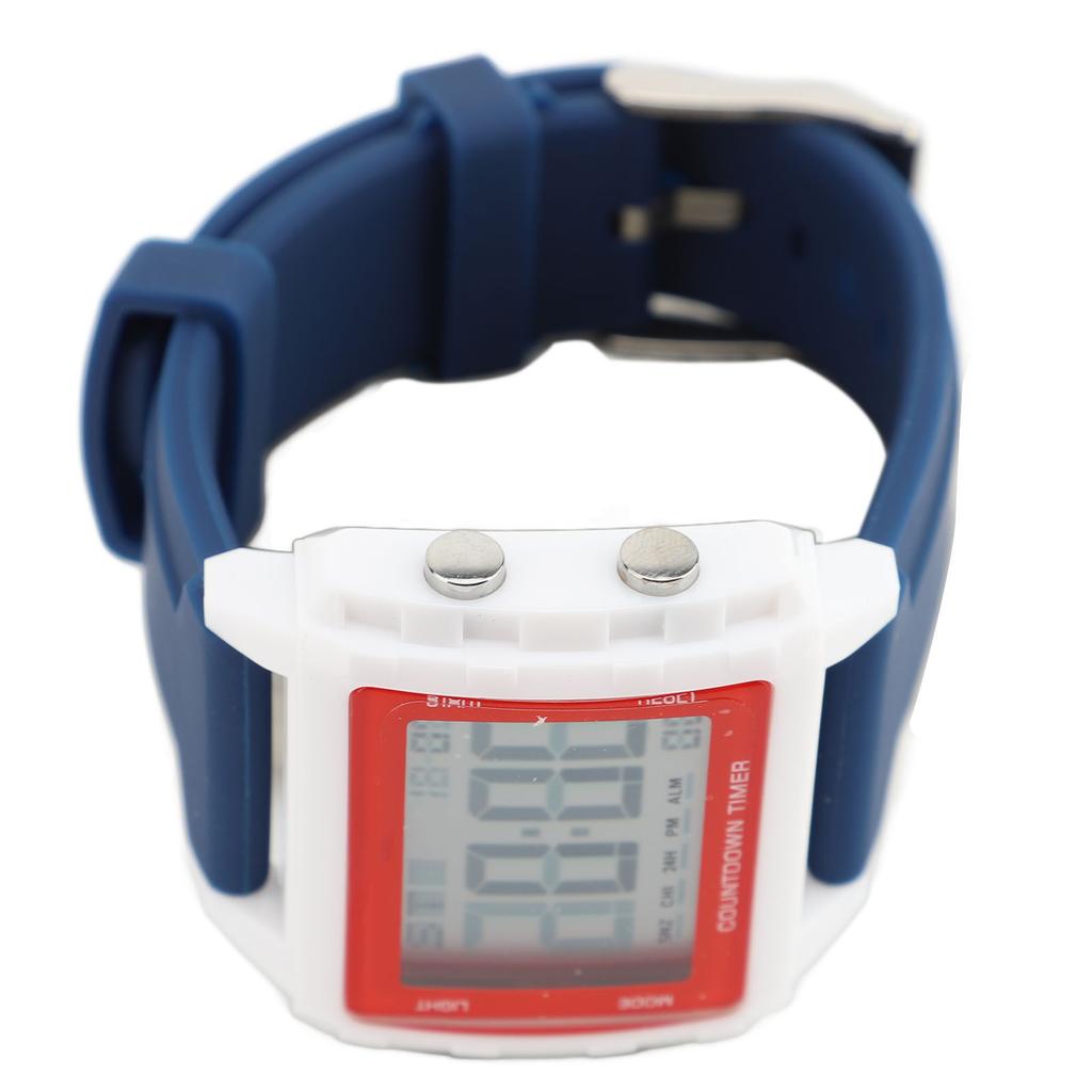 Classical Unisex Electronic LED Watch Simple Chronograph Date 50m Water Proof Rectangle Sports Digital Watch for Travel Fitness