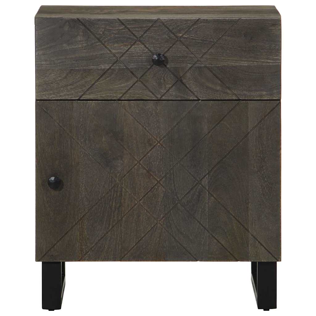 Vidaxl Szafka Nocna, Czarna, 50X33X60 Cm, Lite Drewno Mango