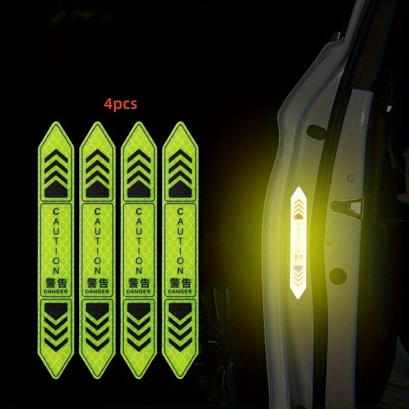 

4Pcs Reflective Open Warning Stickers for Car Door, Night Visibility Auto Safety Prompt Decals зелёный