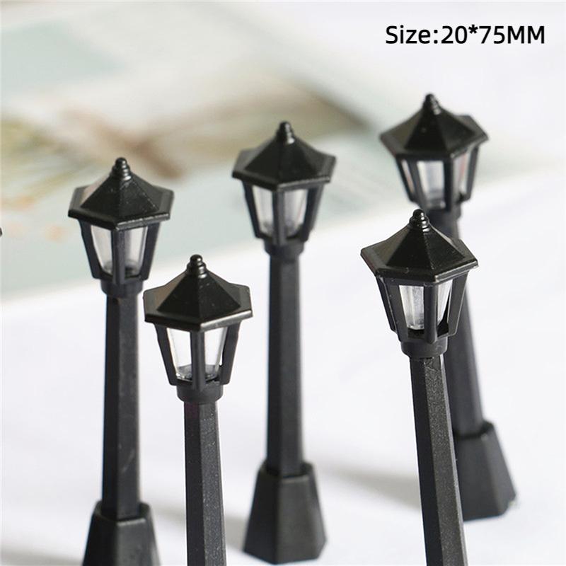 1PC/5PCS Dollhouse Miniature Christmas Park Street Lamp Doll Streetlight Decor Mini Garden Landscape Village Decoration DIY Toys