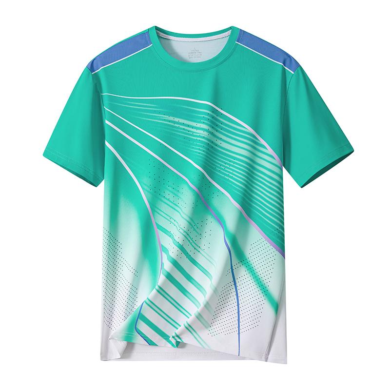 

Short-sleeved T-shirt Men s Thin Sports Casual Ice Silk Half-sleeved T-shirt Men s Gradient Top 3XL зелений