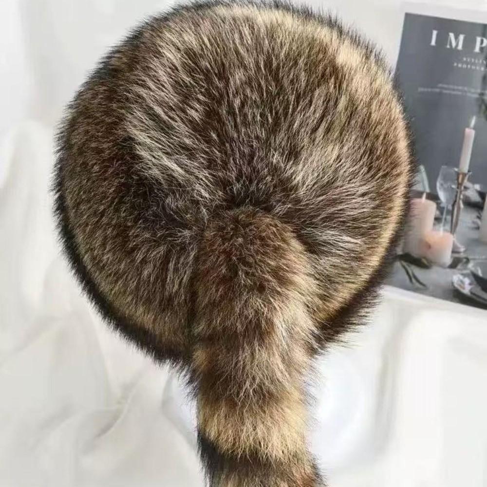 Raccoon Tail Ear Protection Hat Thickened Flat Top Cap High-quality Winter Cap