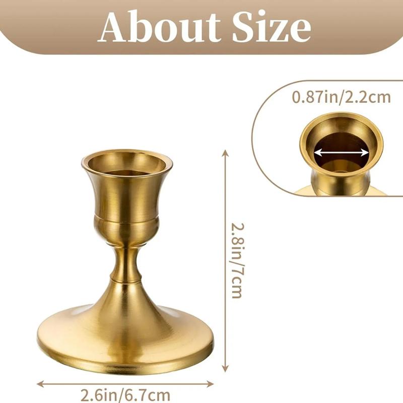 Vintage And Elegant Aluminum Tabletop Candlesticks Suitable For Valentine'S Day And Wedding Decorations