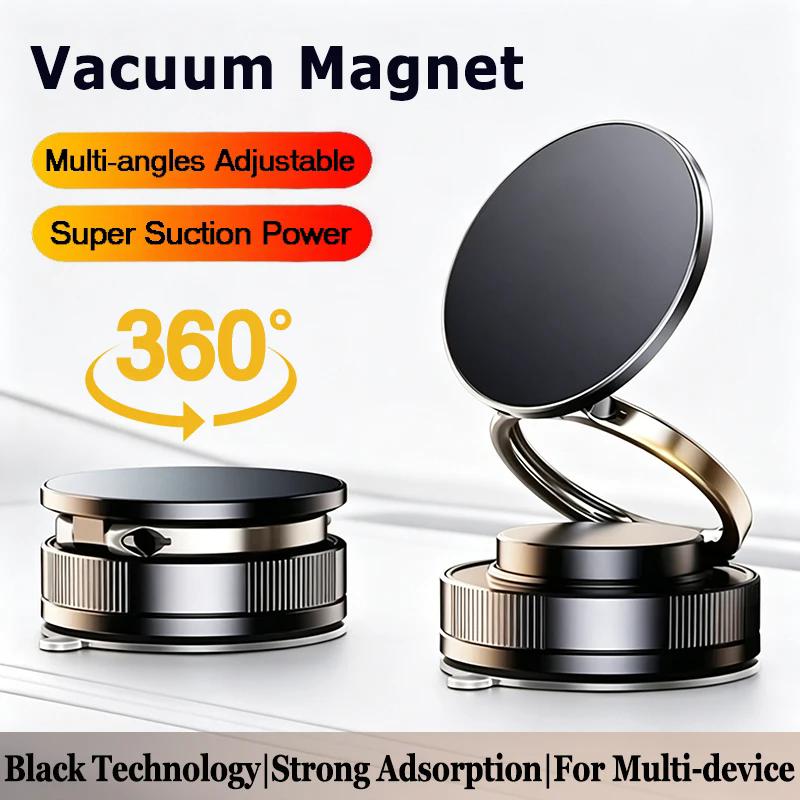 Vacuum Magnetic Phone Bracket Multi-angles Adjustment Strong Magnet Suction Design Foldable Mini Car Holder Navigation Stand 1pc