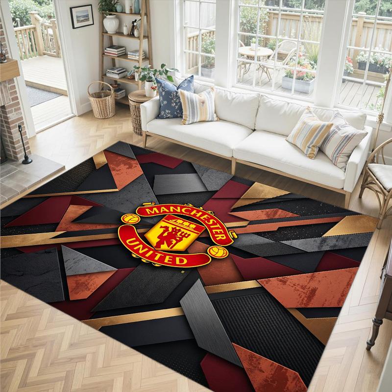 Manchester United Design Crystal Velvet Carpet Cozy Non?Slip Printed Rug For Bedroom Living Room Entrance