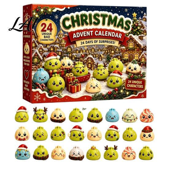 Unique Collectible Toy Advent Christmas Squeeze Dolls 2026 Calendar, 24-Day Dumpling Bun Fidget Party