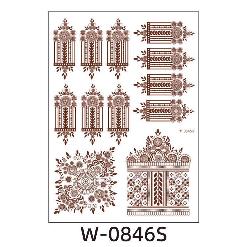 Waterproof European & American Red/Brown Henna Lace Tattoo Stickers for Arab Brides