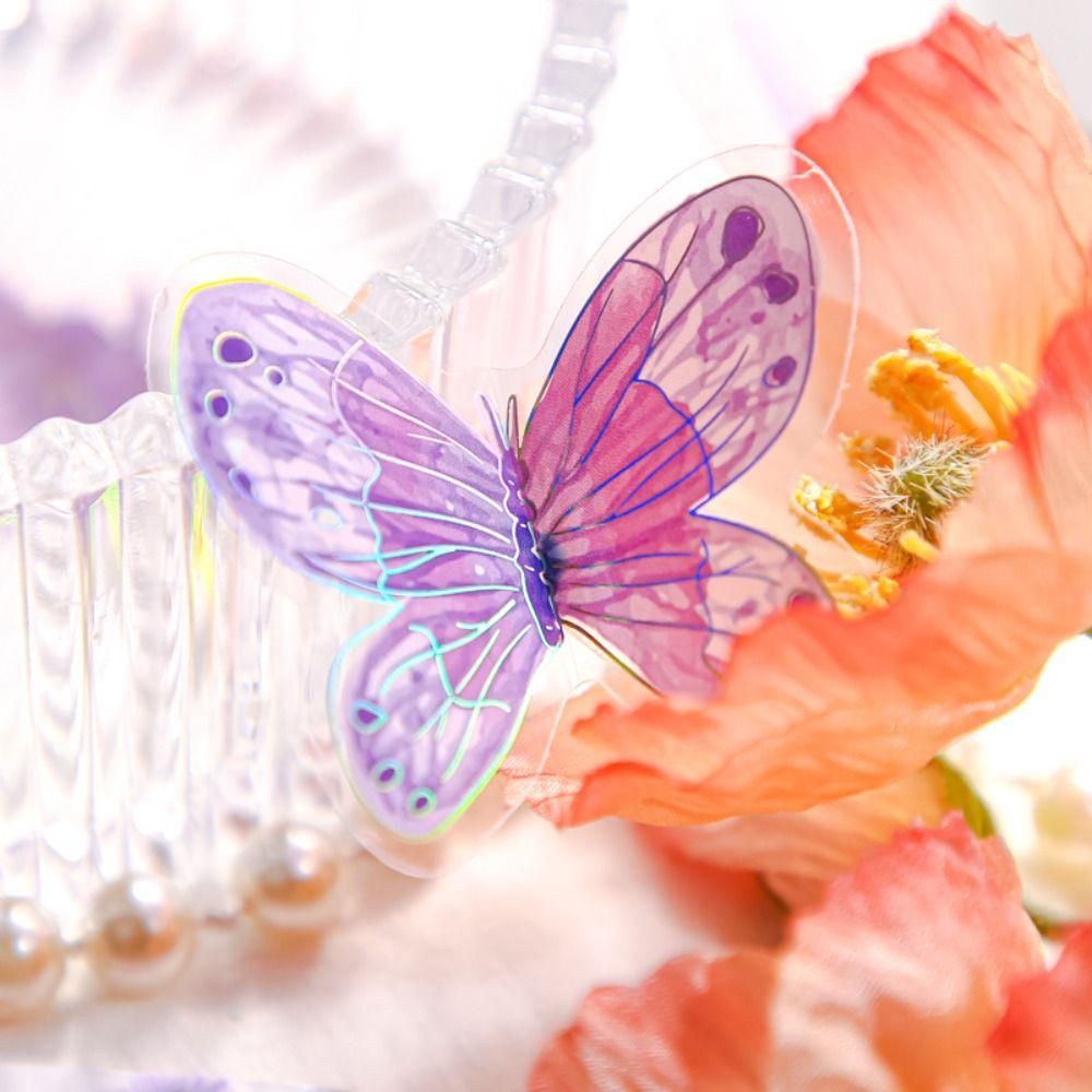 Decorative Butterfly Flower Sticker Handmade Ice Crystal Collage Decals  Hand Account