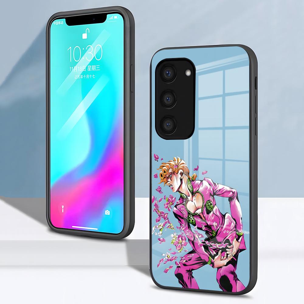 JoJos Bizarre Adventure Phone Case For Samsung S26 S25 S24 FE S23 S22 S21 Plus S20 Ultra Note20Ultra Black Glass Cover