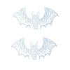 2 Pcs Halloween Bat Embroidered Patch Lace Gothic Wing Design DIY Clothing Badges