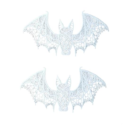 2PCS Halloween Bat Embroidered Patch, Lace Gothic Wing Design DIY Clothing Badges, for Backpacks Jeans Jackets T-Shirts 2pcs белый