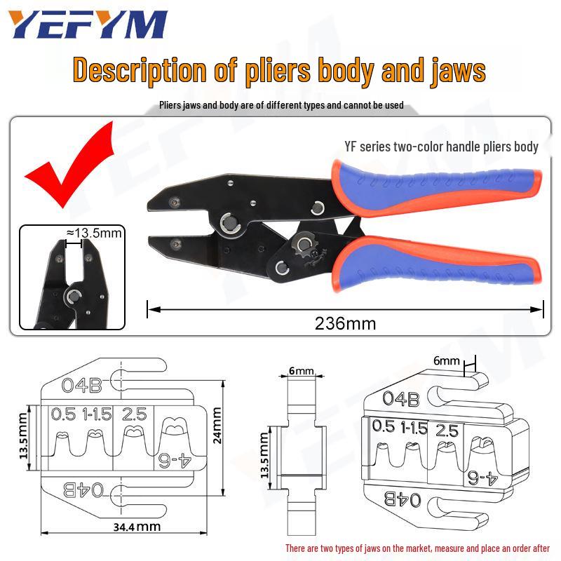 YF Electrician Hand Tool: Crimping Pliers Head for Cold Press Terminals