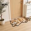 Pet Themed Floor Rug Cute Cat Bathroom Rug, Anti-Slip Absorbent Bath Washable Plush Design Welcome Mat Kitty Door for Entrance Kitchen Home Decor