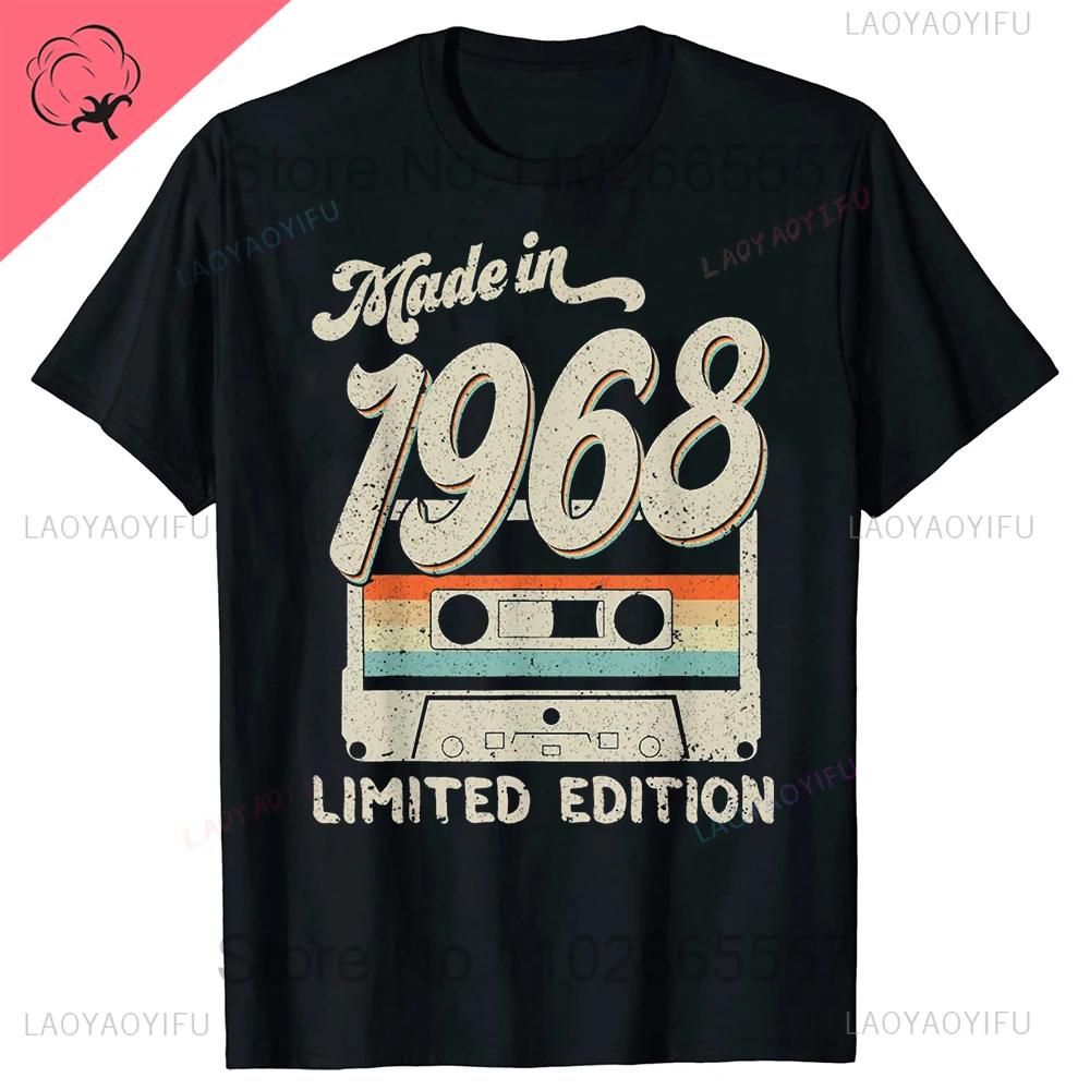 Made in 1968 Classic Limited Edition Birthday Cassette T-shirt Men's Women's Harajuku Street Vintage Street Cotton Tee Tops