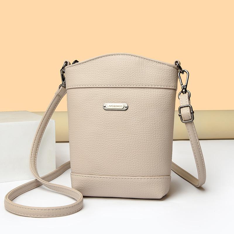 Mobile Phone Bag Female Messenger Mini Bag Solid Color Vertical Mobile Phone Bag 2025 New Foreign Style Lightweight Mobile Phone Small Satchel