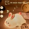 Kinder Niedliches Kleines Kaninchen Nachtlicht Touch Silikon Tier Nachtlampe Wiederaufladbare LED Nachttischlampe Für Kinderzimmer Ideales Geschenk