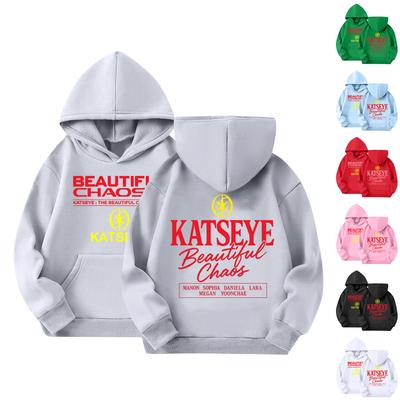 Kinder Langarm Lockerer Pullover Buchstabenaufdruck Kordelzug Kapuzen-Sweatshirt