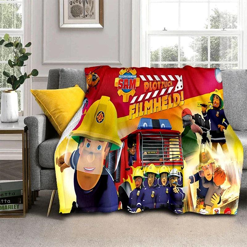 Fireman Sam Throws Blankets Kids Super Soft Warm Cartoon Flannel Blanket for Travel Bedding Couch Sofa Bed Blanket For Gifts