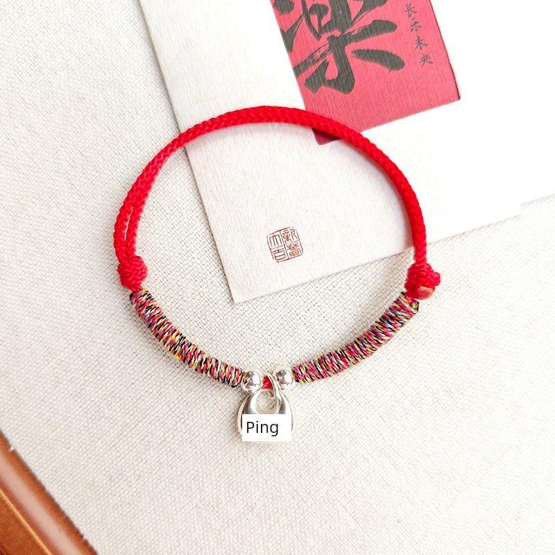 S999 Foot Silver Fu Tuo Woven Hand Strap 2025 Snake Year This Animal Year Red Rope Bracelet Female Gift for Girlfriend Couple