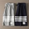 Unisex Waffle Texture Stripe Casual Sports Shorts - Loose Fit, Summer Wear