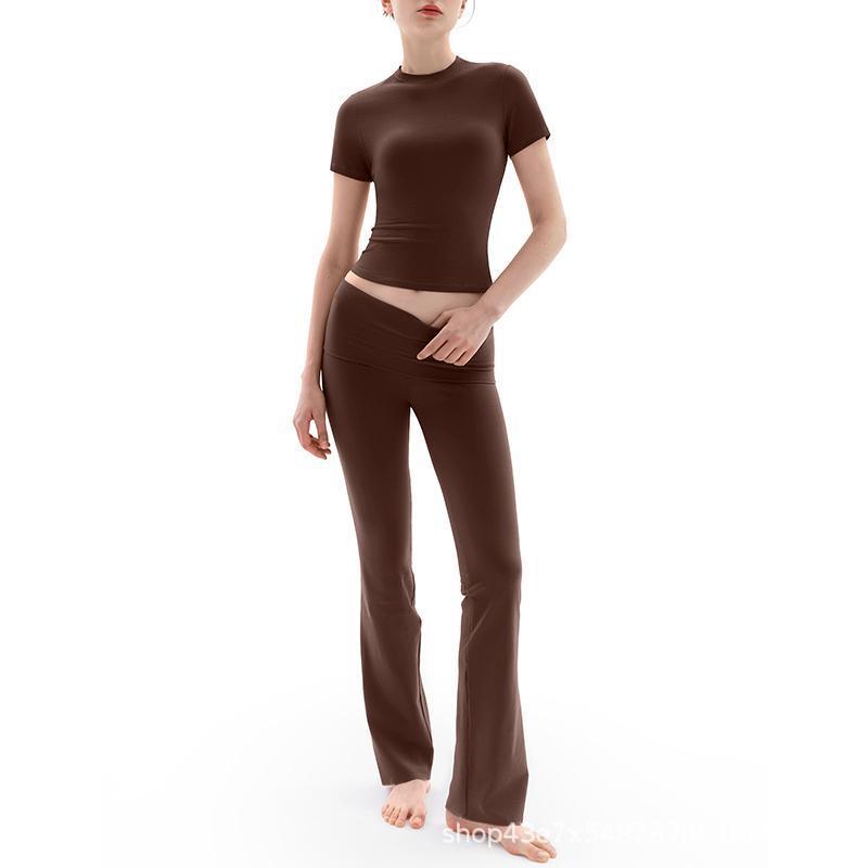 

Women s Cross-Border Casual Two-Piece Homewear Set XX-Large темно-коричневого кольору