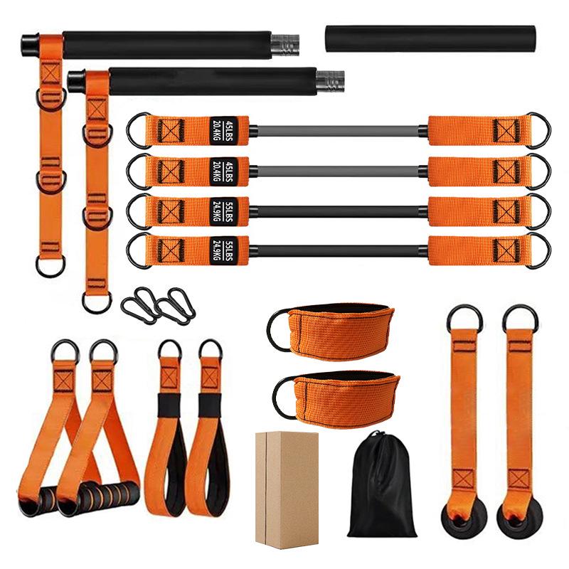 Multifunctional Home Gym Resistance Band & Pilates Bar for Strength Training