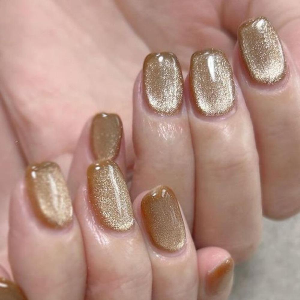 

Valentine s Day French Fake Nails Cat s Eye Press on Nails Detachable Nail Tips Girl