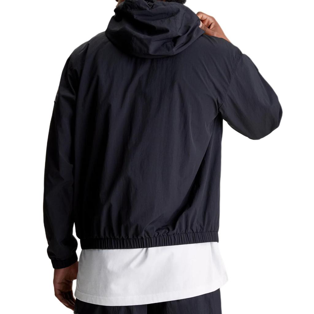 Calvin Klein Casual Hooded Loose Wrinkled Long Sleeve Windbreaker Men Outerwear Black J30J325106-BEH