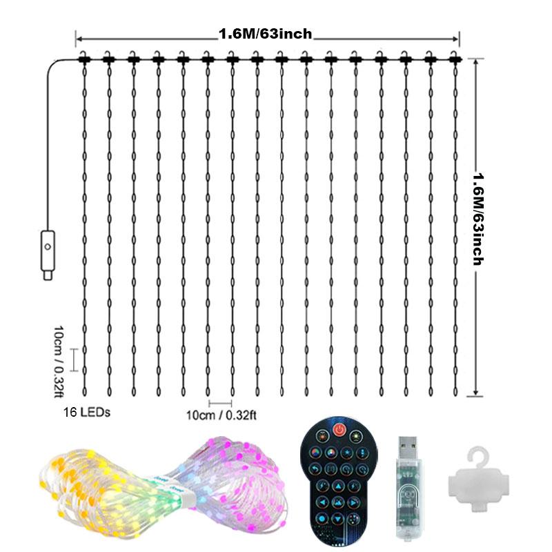 

400LED Smart Curtain Lights APPControl Music Mode Outdoor Christmas Decor DIY Music Change Display for Window Bedroom Decoration