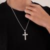 Hot Selling Necklaces In Europe America Men's Stainless Steel Fashion Design Hollowed Out Cross Titanium Accessories