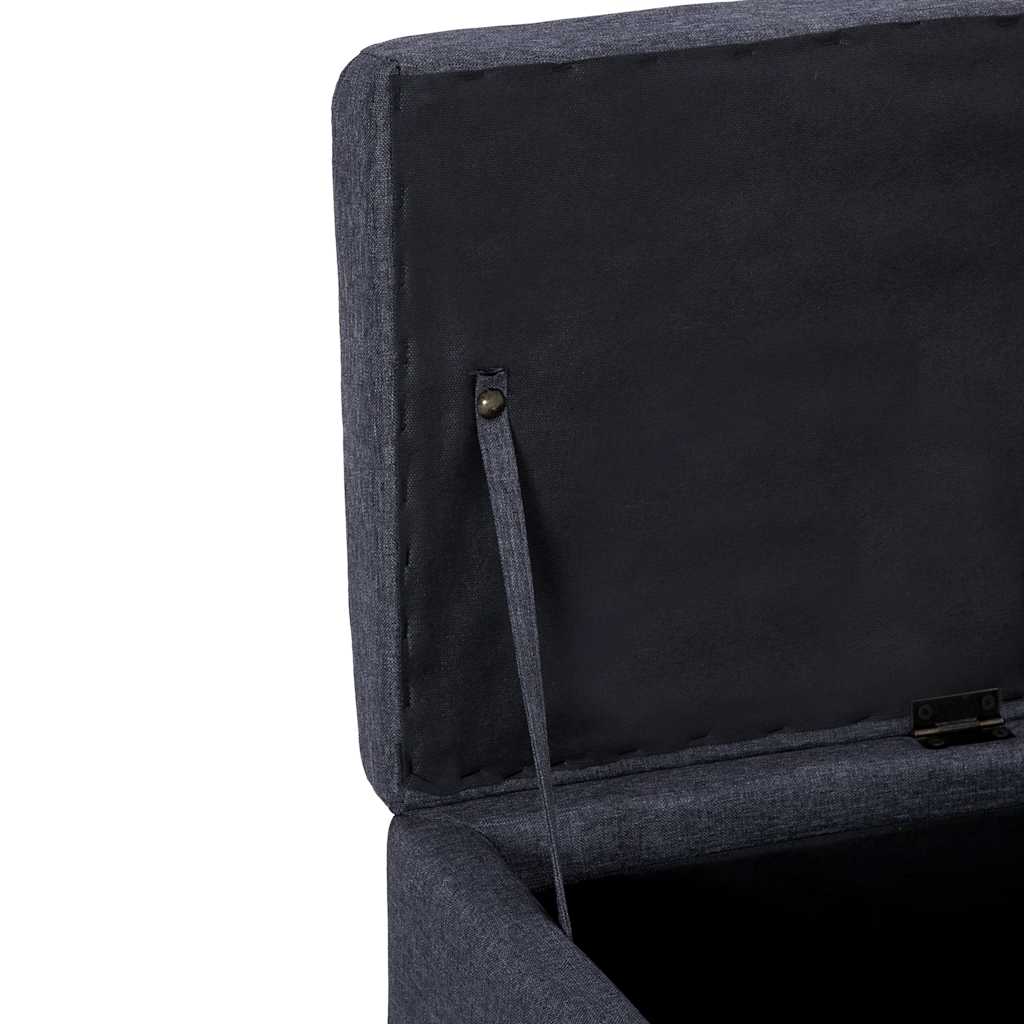 Storage Bench with Compartment 116 Cm Dark Grey Polyester