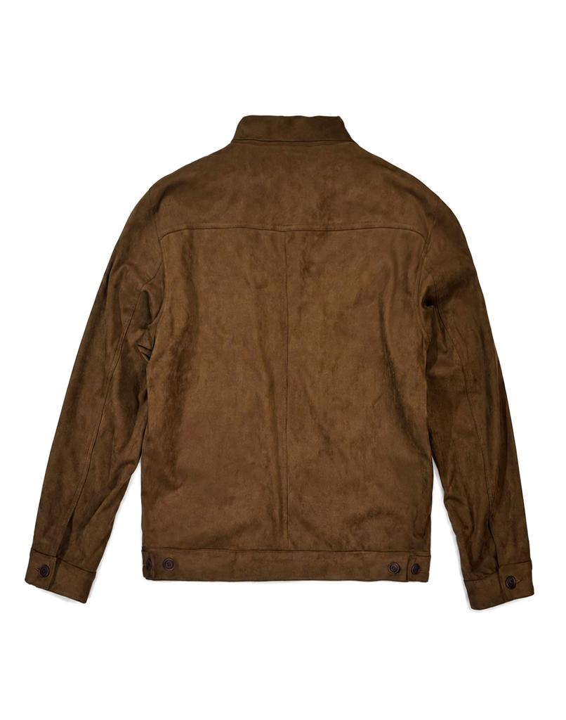 IL CORSO Faux Suede Trucker Jacket Brown