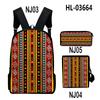 Classic Novelty Cool Ethnic Style 3D Print 3pcs/Set Pupil School Bags Laptop Daypack Backpack Inclined Shoulder Bag Pencil Case
