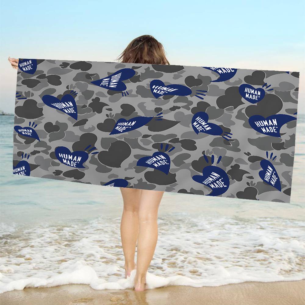 Fashion H-Human M-Made Big Microfiber Beach Towels Quick Dry Towel Sand Beach Towels Pool Towel for Travel Swim Pool Yoga