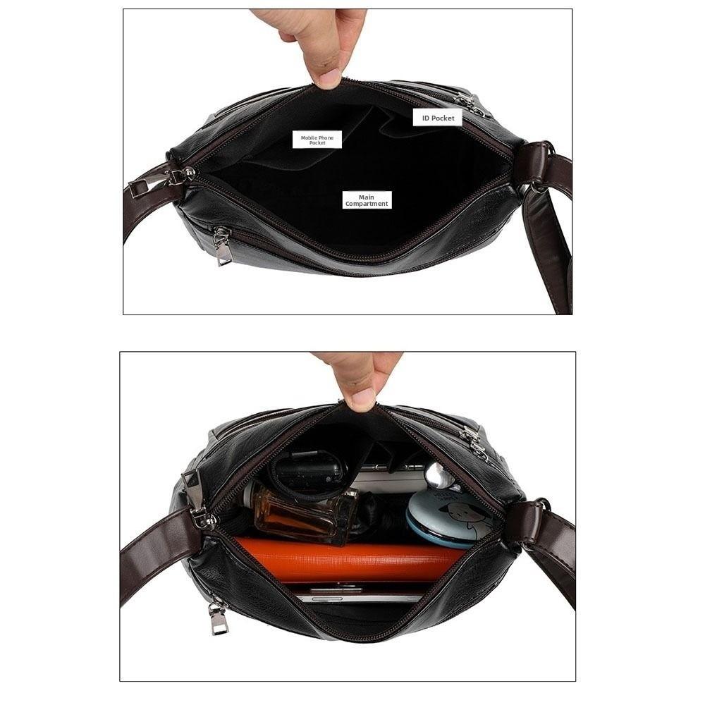 Large Capacity Crossbody Handbag PU Leather Messenger Bag Women PU Shoulder Bag Phone Purse