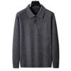 Fat Brother 2025 Plus Size Men's Polo Collar Fleece Knitwear - Thick Winter Woolen Layer