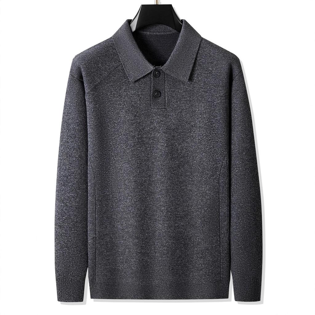 Fat Brother 2025 Plus Size Men's Polo Collar Fleece Knitwear - Thick Winter Woolen Layer