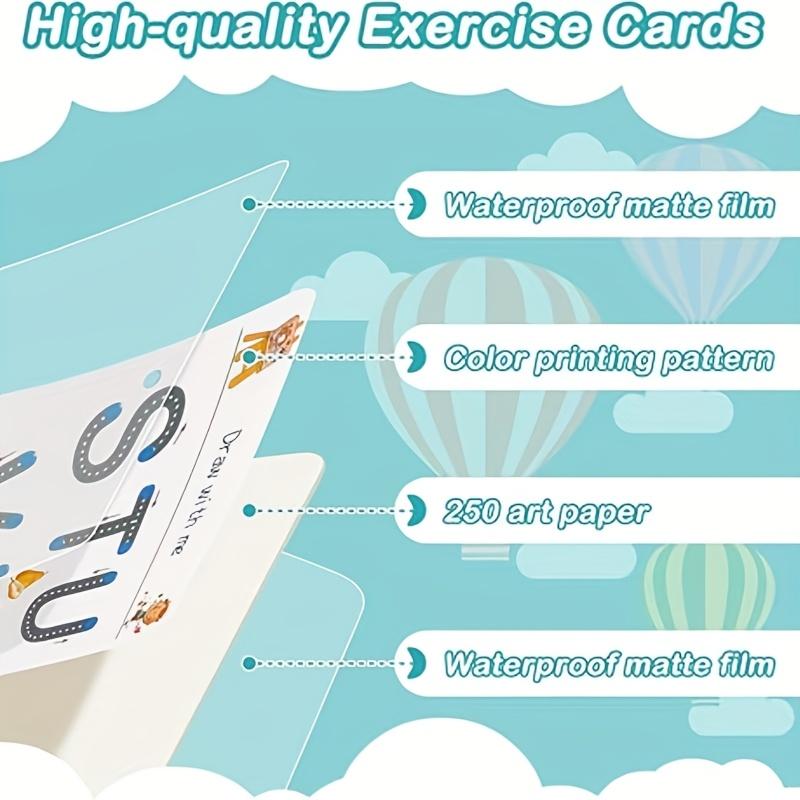 Set of 32 Reusable Educational Practice Book, Erasable Writing Tracking Pad, with Control Training and Enlightenment Exercises for Ages 3-6