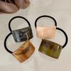 Square Transparent Marble Round Gradient Hair Tie