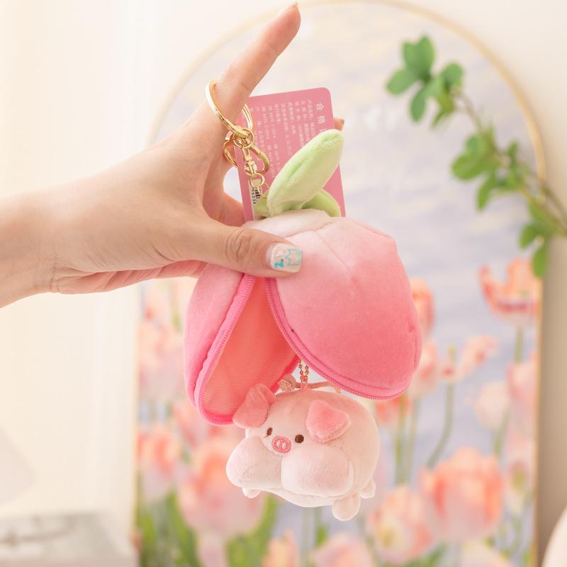 Cartoon Capibara Capybara Doll Plush Toy Hamburger Capybara Panda Small Pendant Bag Keychain