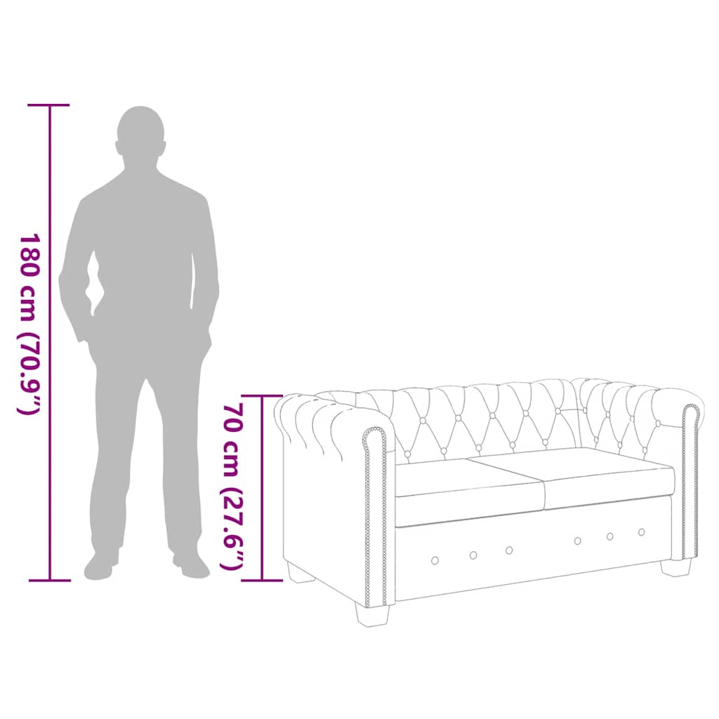 Chesterfield 2 Seater Sofa Faux Leather White