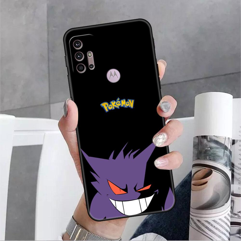 

Милый чехол Pokemon Gengar для Motorola G30 G60 G22 G9 Play G82 G52 G8 G9 G50 One Fusion Edge 20 черный мягкий чехол для телефона силиконовый Moto G60S