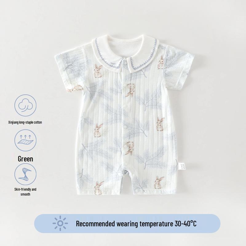 A-Class Summer Unisex Cotton Baby Bodysuit - Thin, Seamless Infant Romper