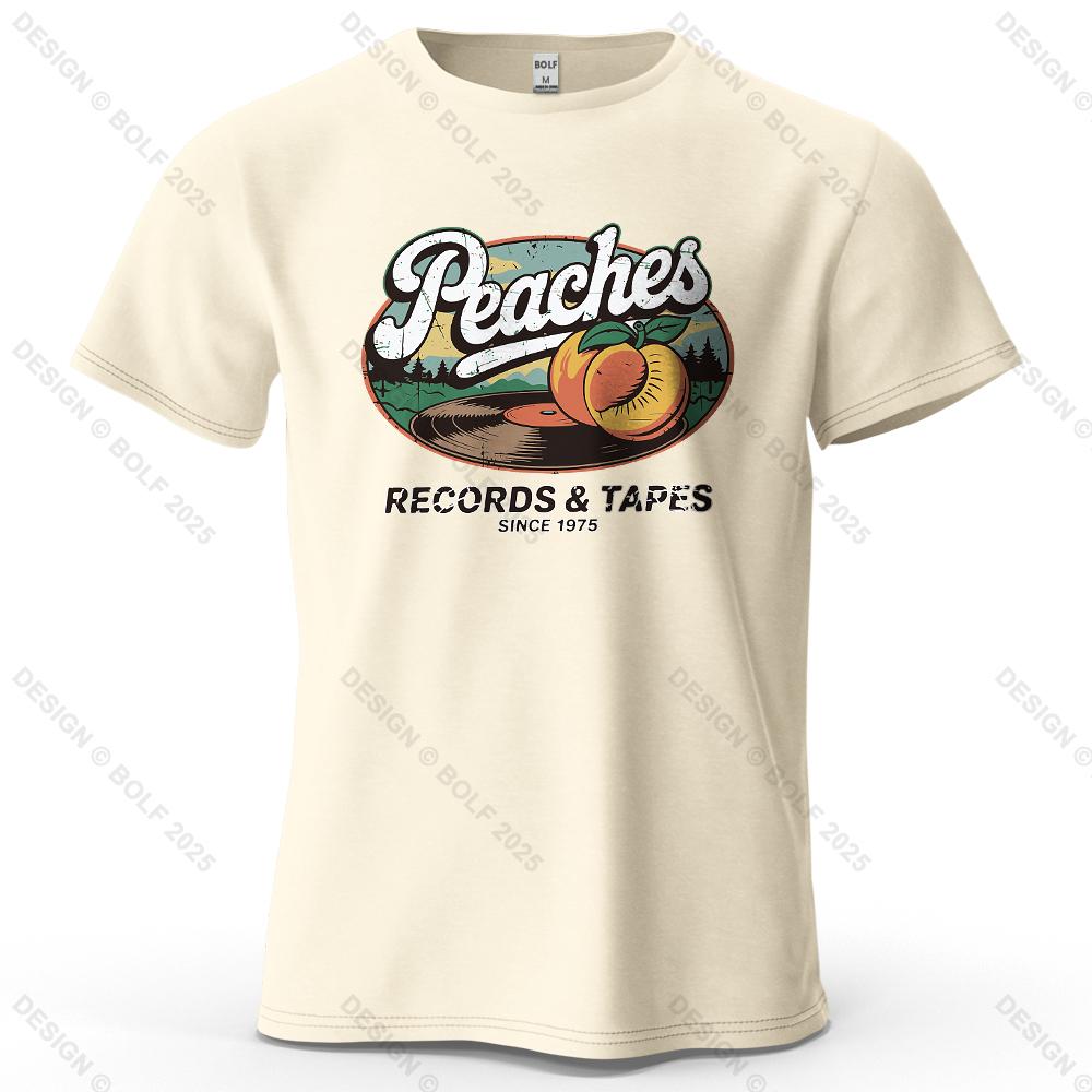 

RECORDS & TAPES Printed Men s T-Shirt 100% Cotton Oversized Vintage Graphic Tees for Women Tops Tees Casual Streetwear 4XL