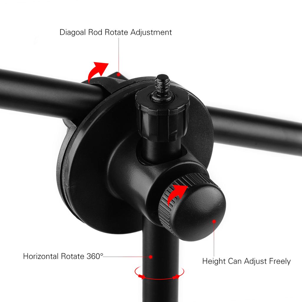 140cm / 4.6ft Adjustable Height Light Stand Durable Aluminum Alloy Floor Tripod Stand Kit with