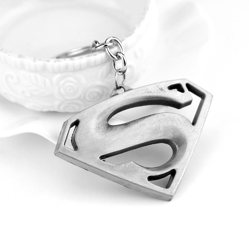 Superman Retro Metal Keychain: Creative Movie-Inspired Car Pendant Gift