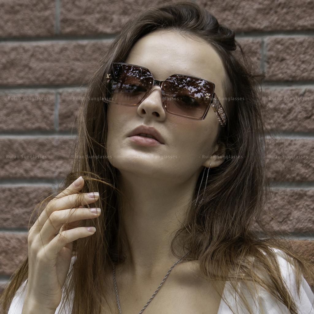 Luxury Square Designer Fashion Big Sunglasses for Women Glasses Brand  Woman Women's Retro Shades UV400 Sunglasses Eyewear