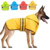 Reflective Strip Dog Hooded Raincoat Waterproof Pet Fluorescent Clothes  Labrador Retriever