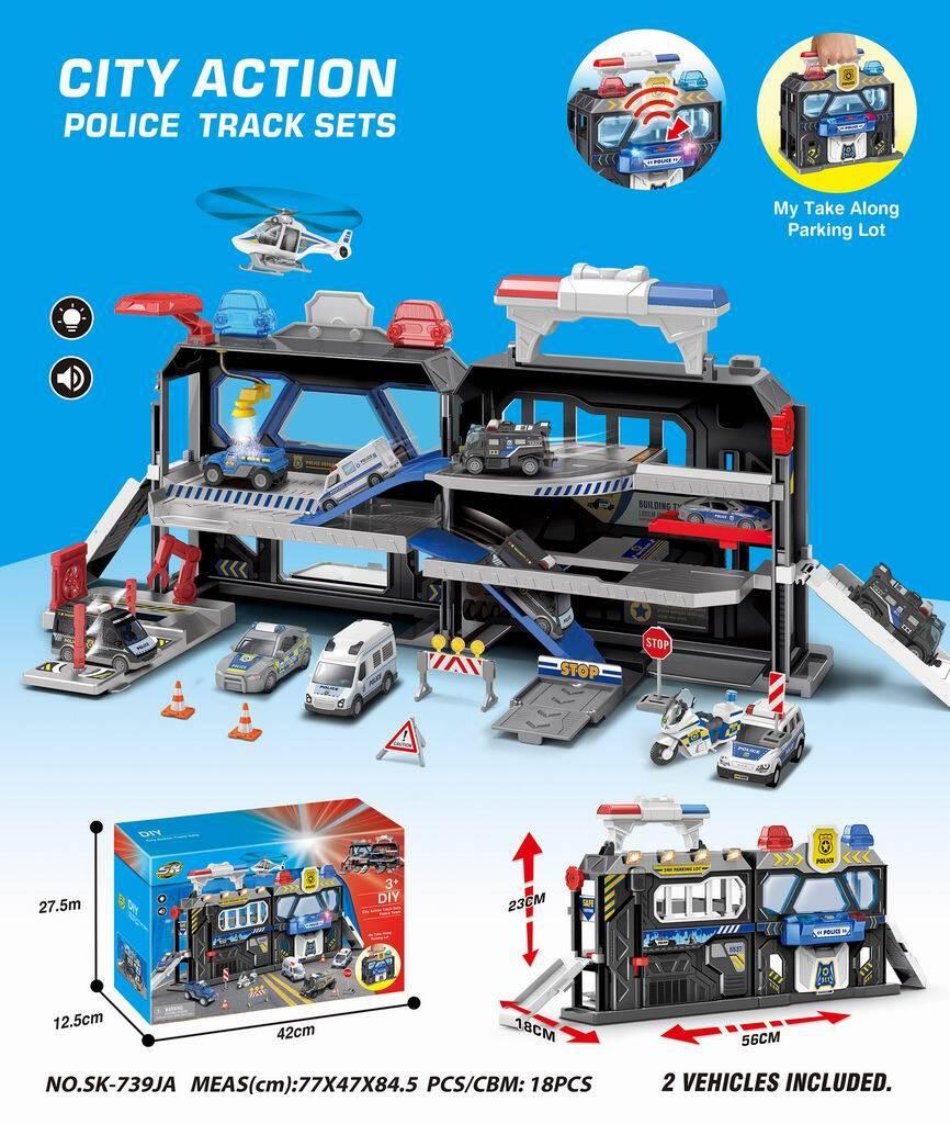 City Action - Police Garage With Tracks And Accessories