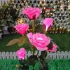 5 Heads Solar Lights Outdoor Decorative Solar Garden Lights Rose Flower Lawn Lamp for Yard Patio Garden Decor 800mah